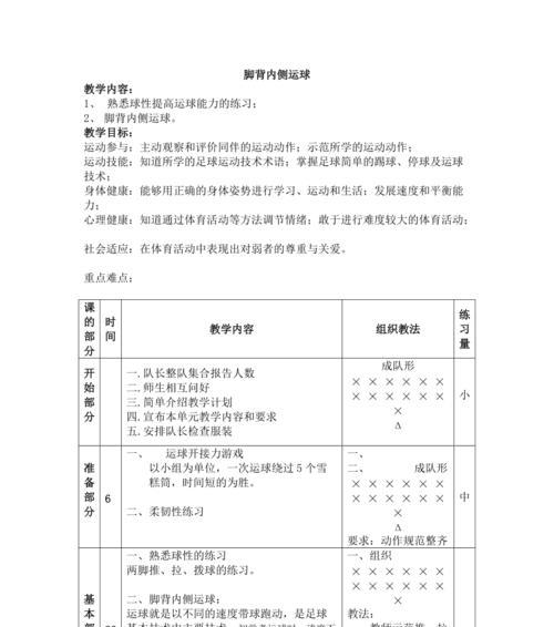 高端足球技巧教学教案——提升球员技术水平的关键（高效训练计划与实用技巧，助你成为足球巨星）